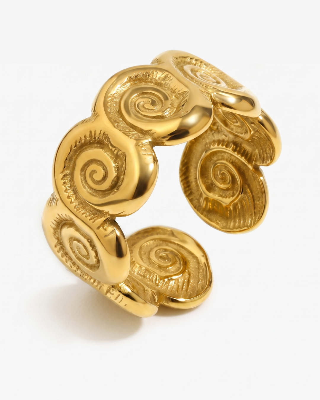 Leila - Twirl open ring - Stainless steel