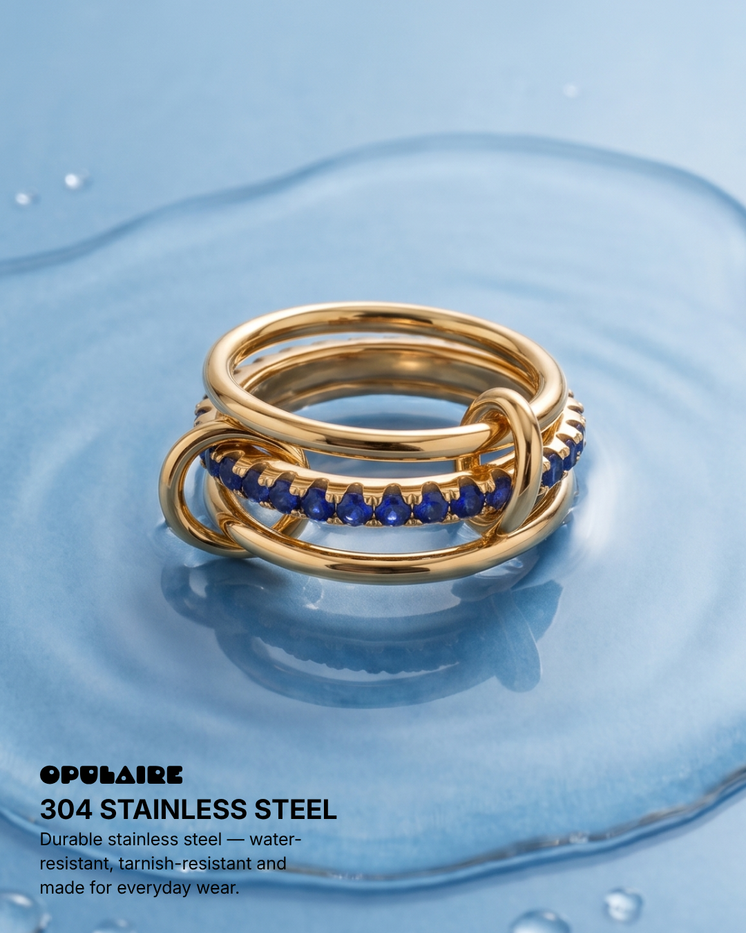Montclair- Stacked ring - Stainless steel