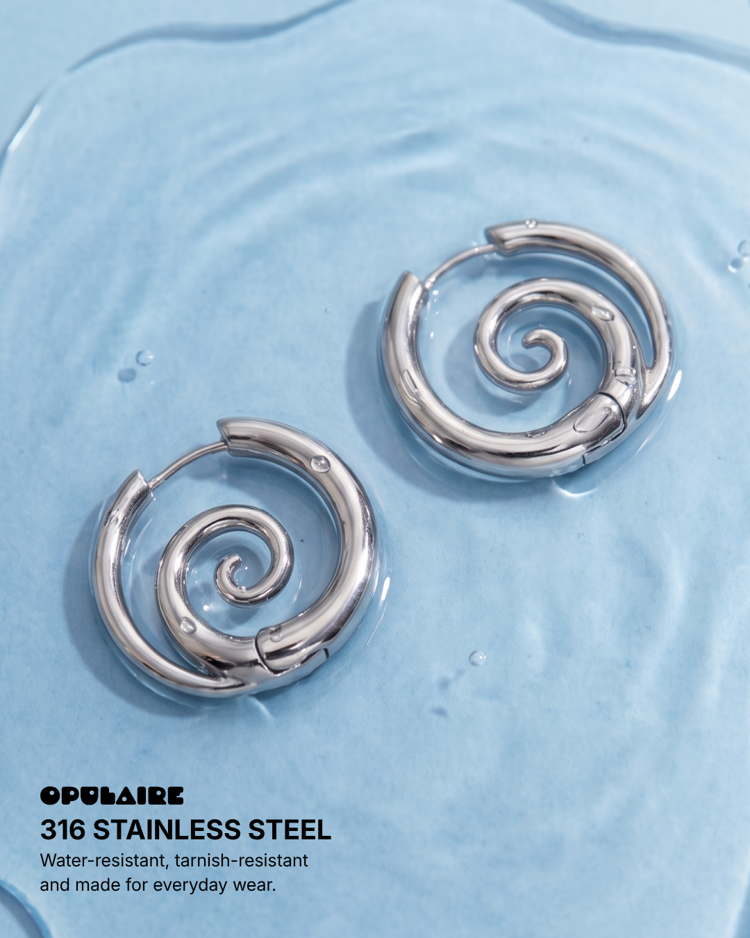 Portici - Twirl hoop earrings - Stainless steel