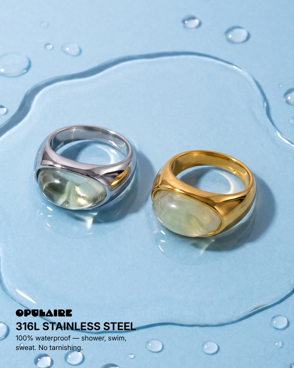 Forlì - Chunky cabochon dome ring - Stainless steel