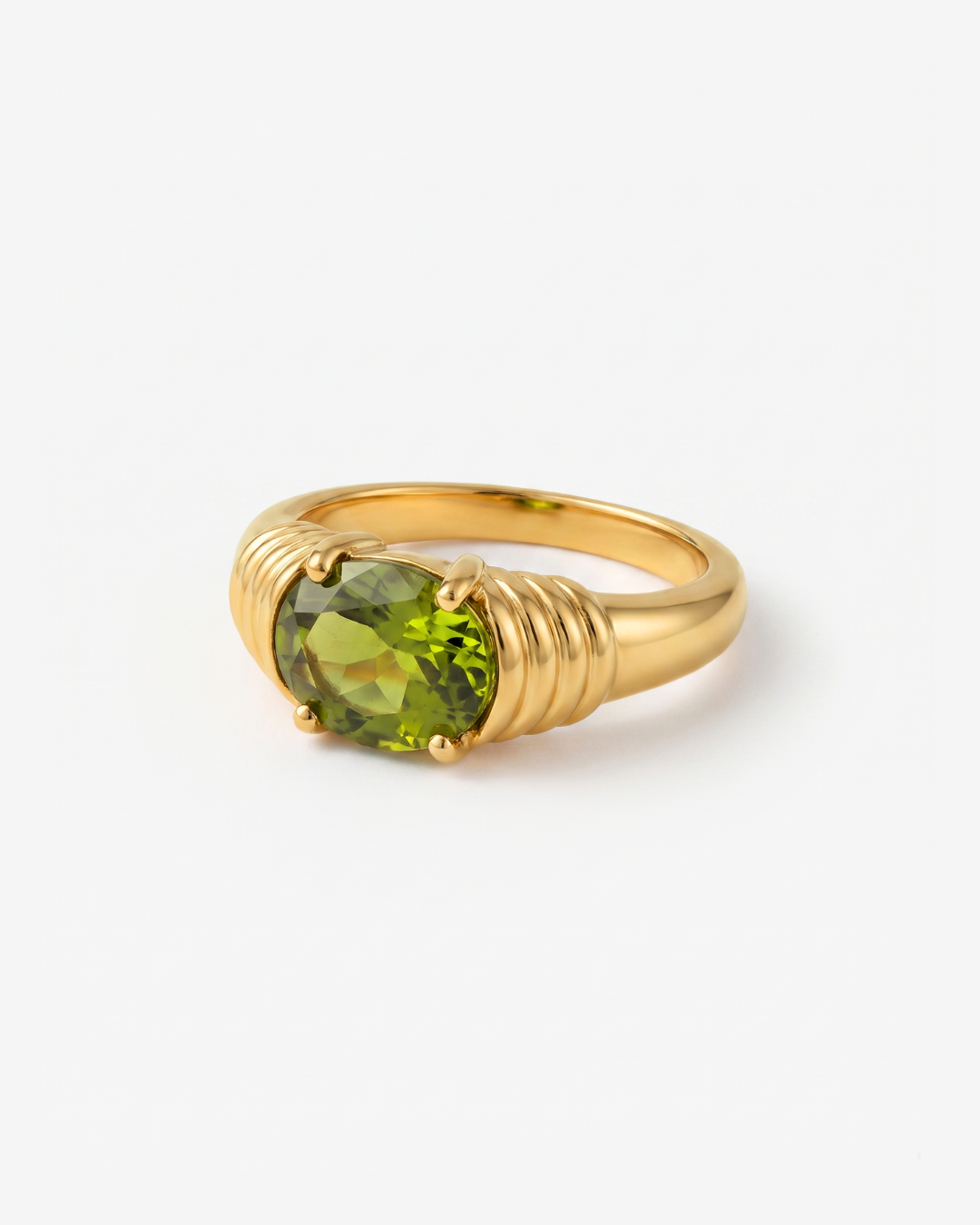 Maya - Green stone ring - Stainless steel