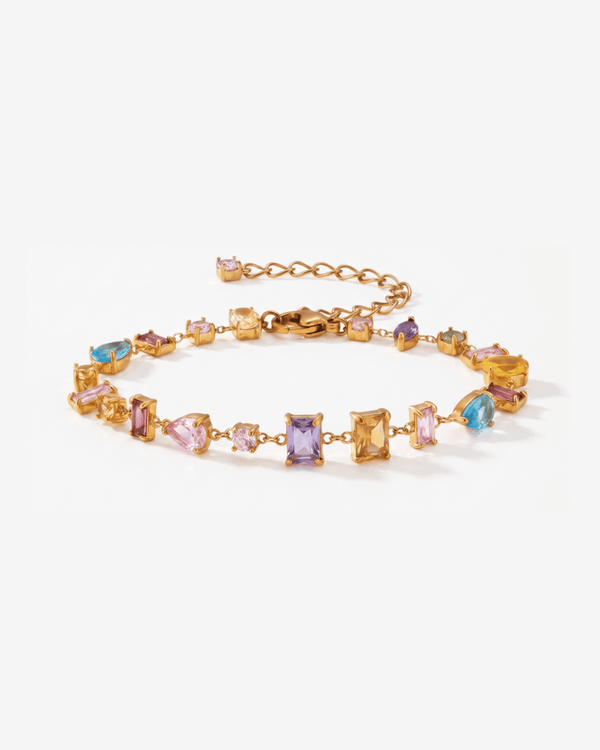 Aliana - Pastel crystal bracelet - Stainless steel - Opulaire - WATERPROOF jewelry - 