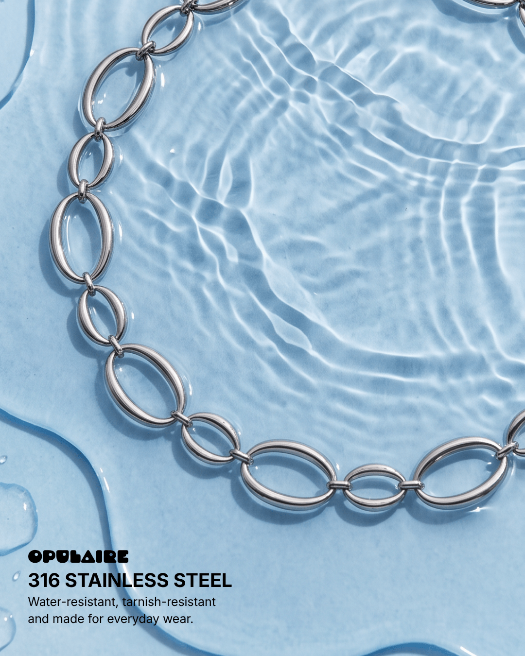 Aluna - Chunky chain necklace - Stainless steel - Opulaire - WATERPROOF jewelry - 