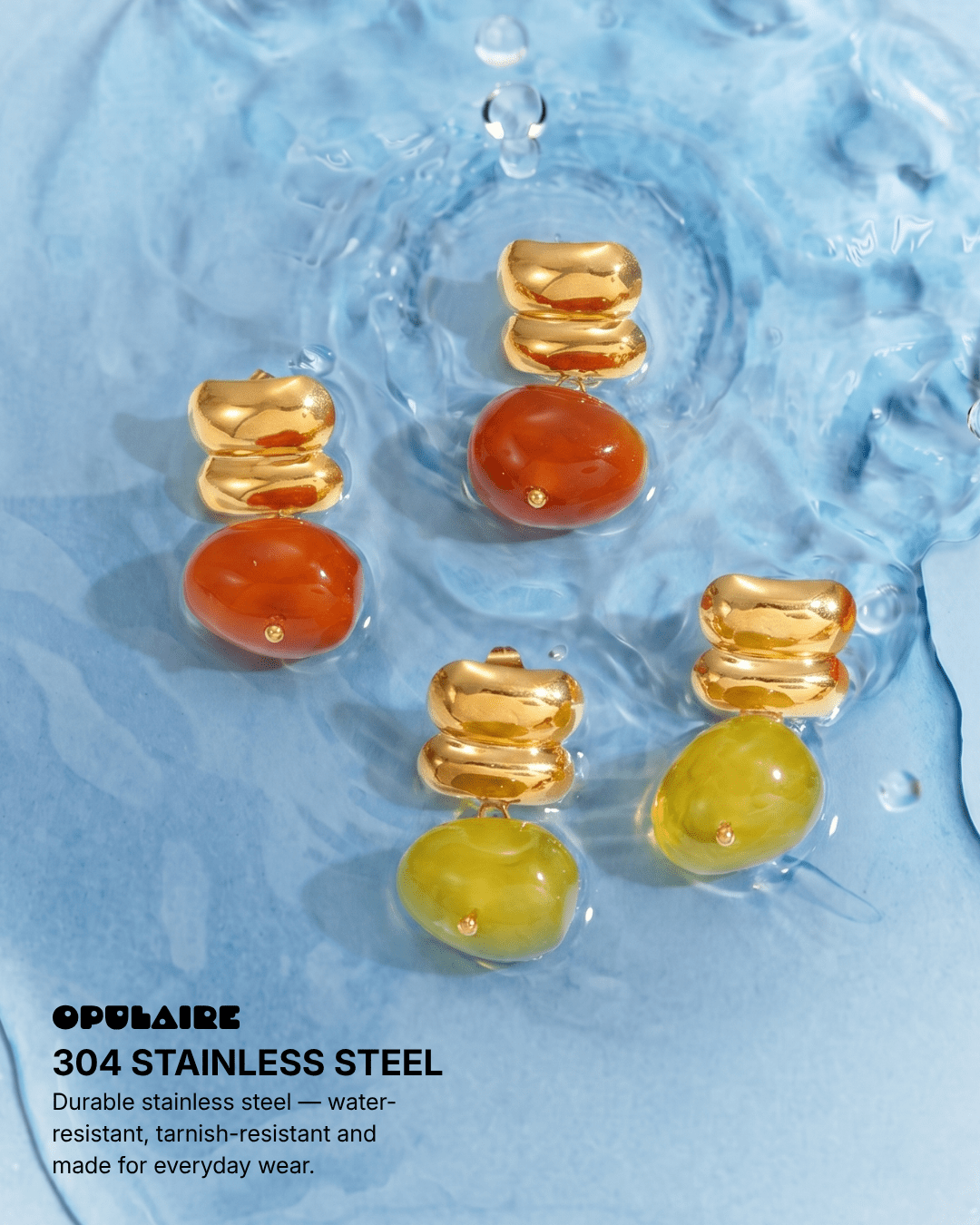 Alva earrings - Opulaire - WATERPROOF jewelry - 
