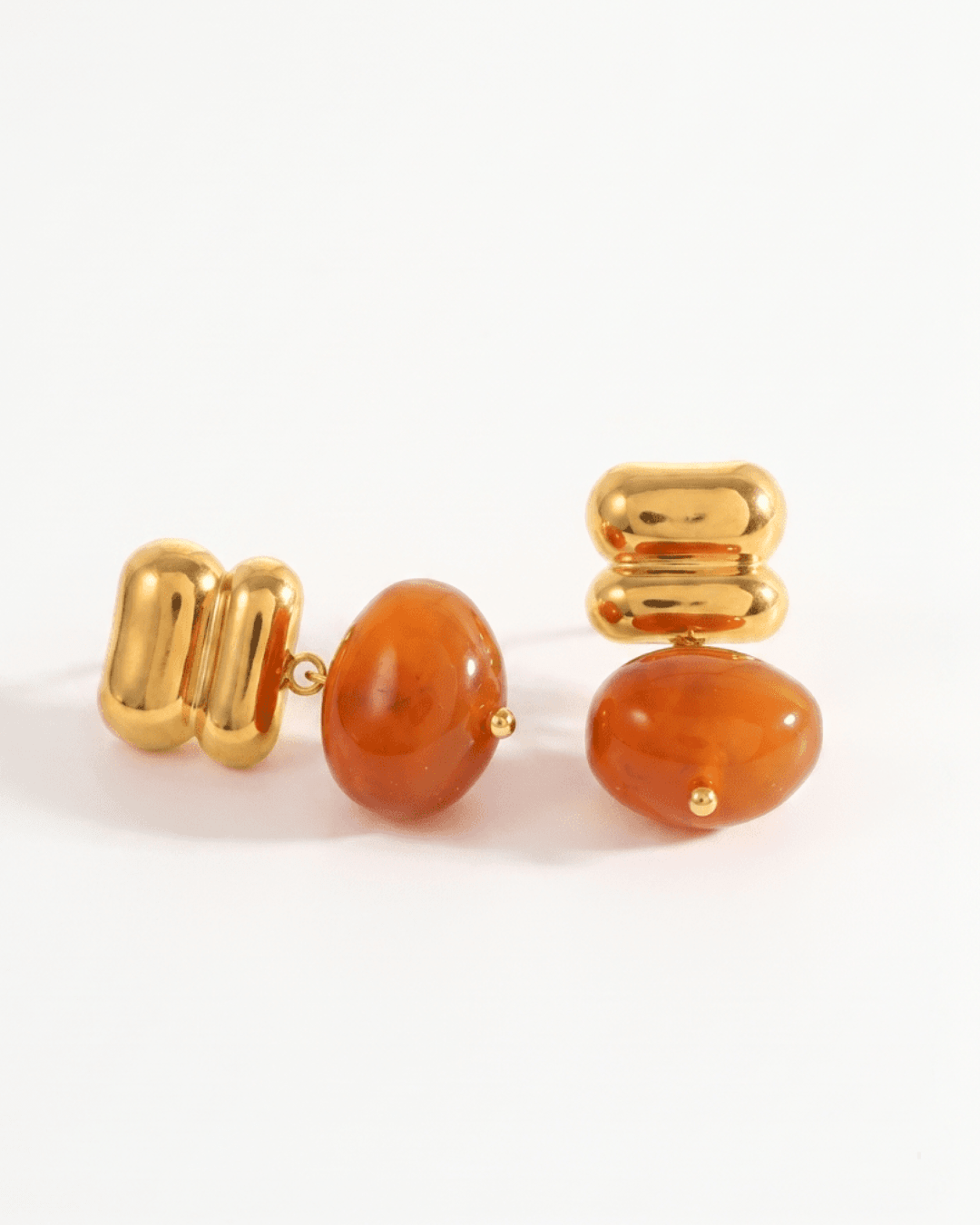 Alva - Stone stud earrings - Stainless steel - Opulaire - WATERPROOF jewelry - 