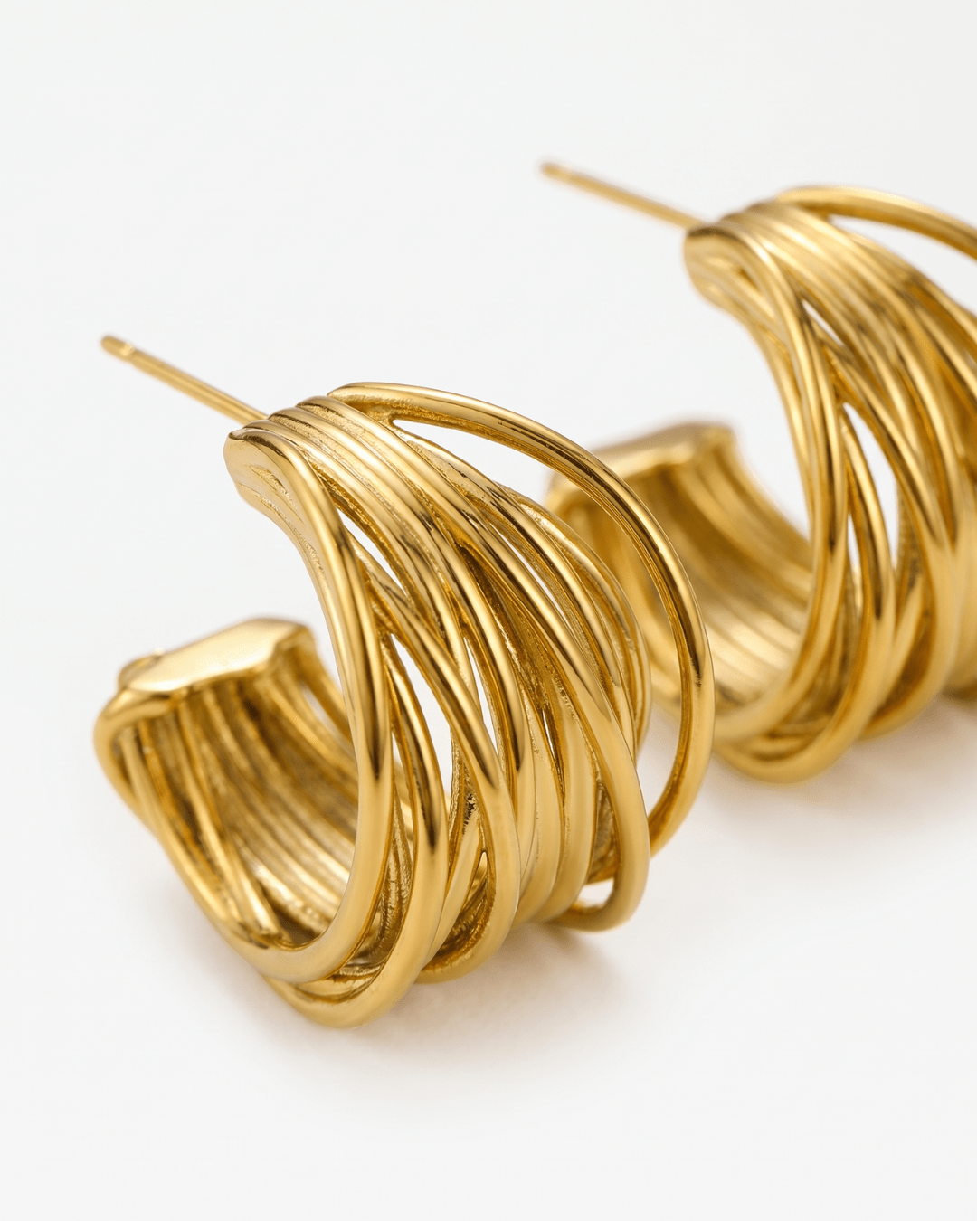 Amadora - C-hoop earrings - Stainless steel - Opulaire - WATERPROOF jewelry - 