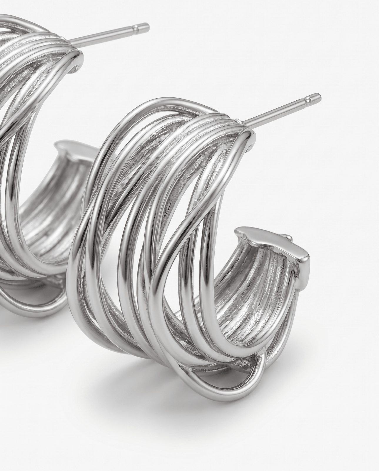 Amadora - C-hoop earrings - Stainless steel - Opulaire - WATERPROOF jewelry - 