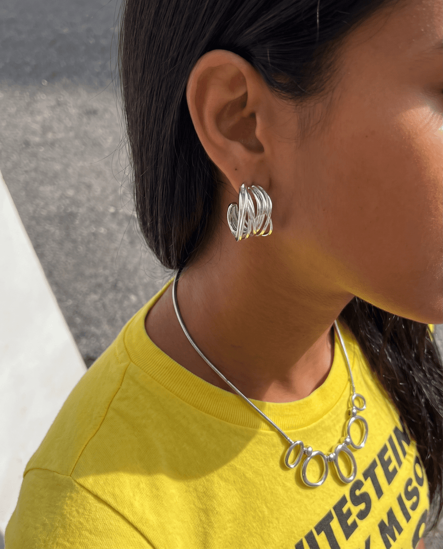 Amadora - C-hoop earrings - Stainless steel