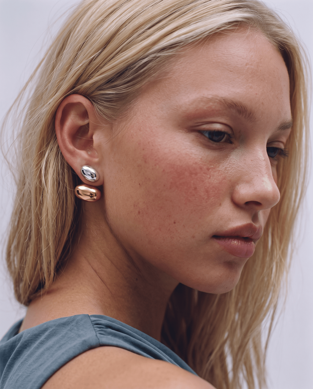 Amber - Ear jacket earrings - Stainless steel - Opulaire - WATERPROOF jewelry - 