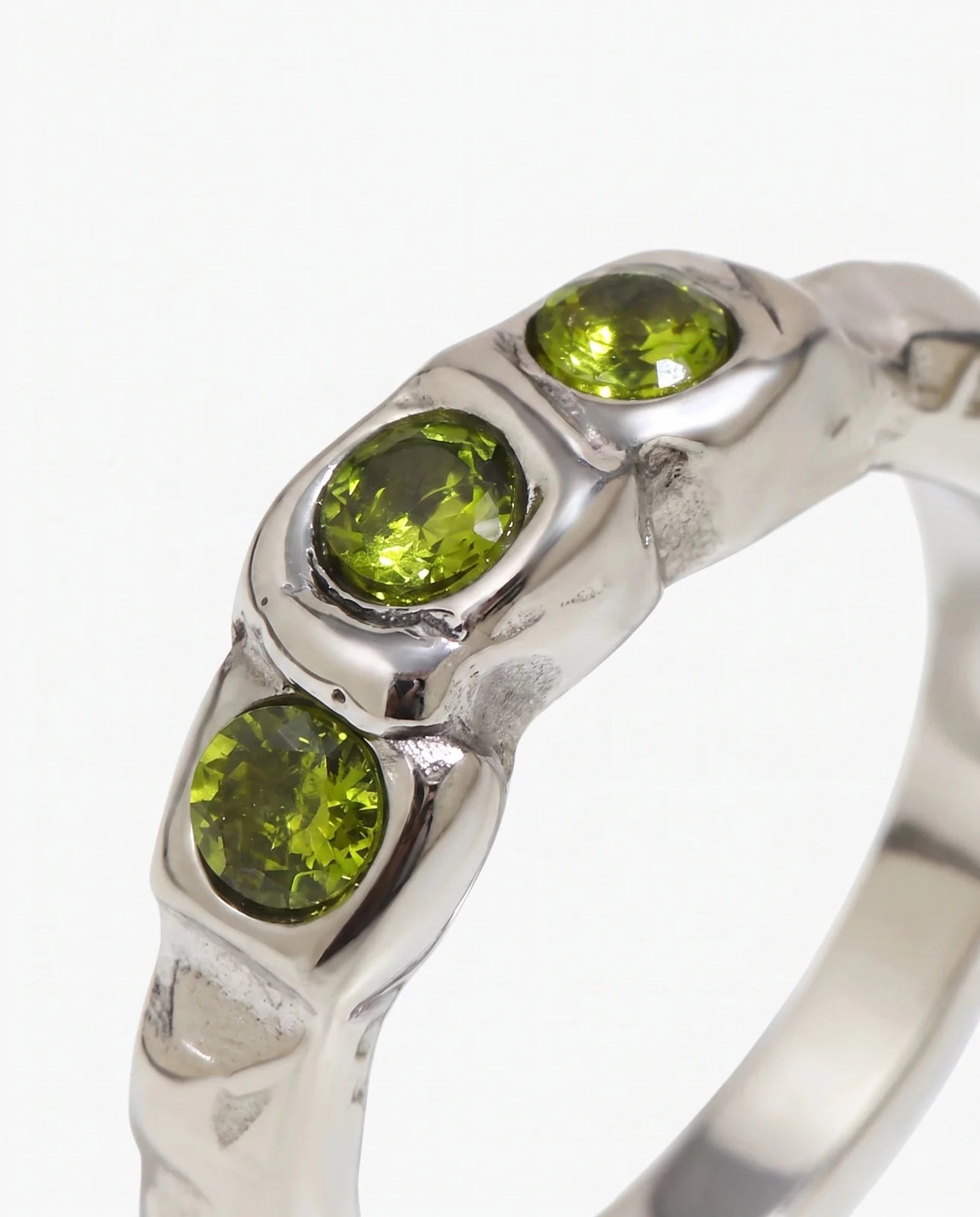 Amélie - Green stone ring - Stainless steel - Opulaire - WATERPROOF jewelry - EU 52 -