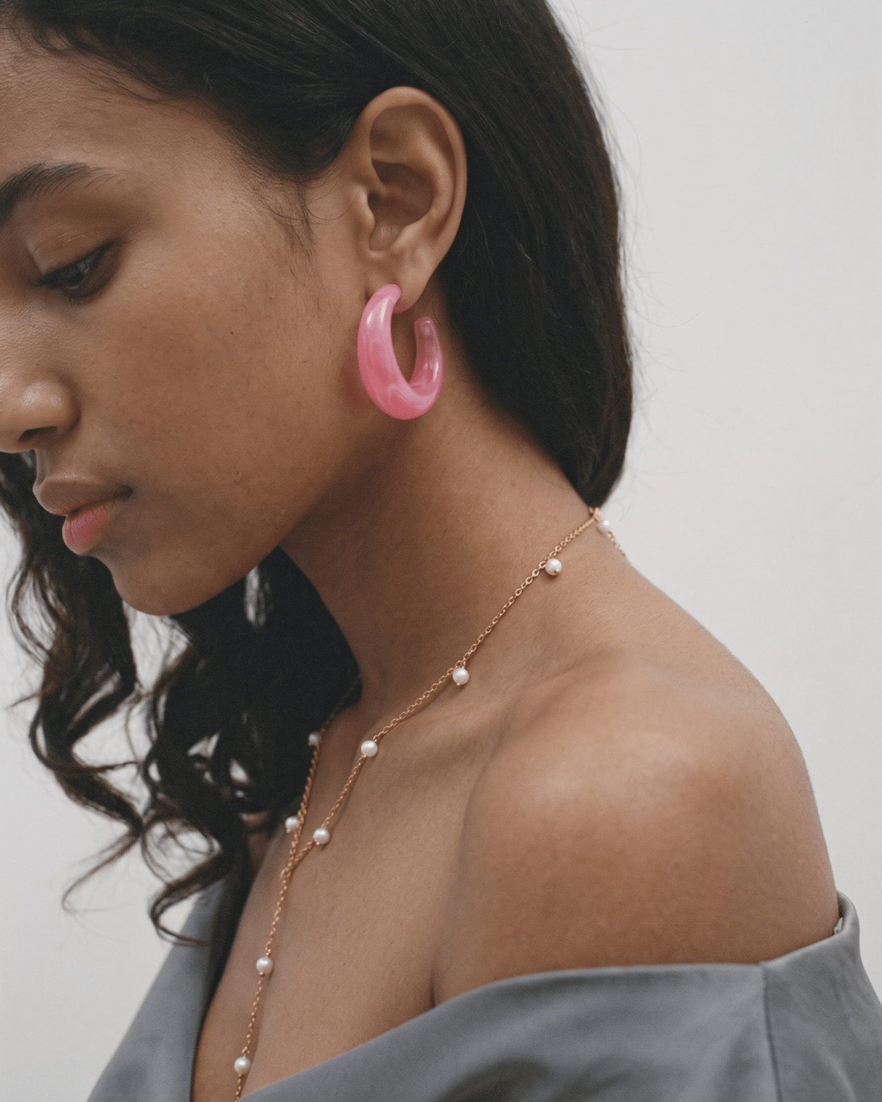 Amira - Resin hoop earrings - Stainless steel - Opulaire - WATERPROOF jewelry - 