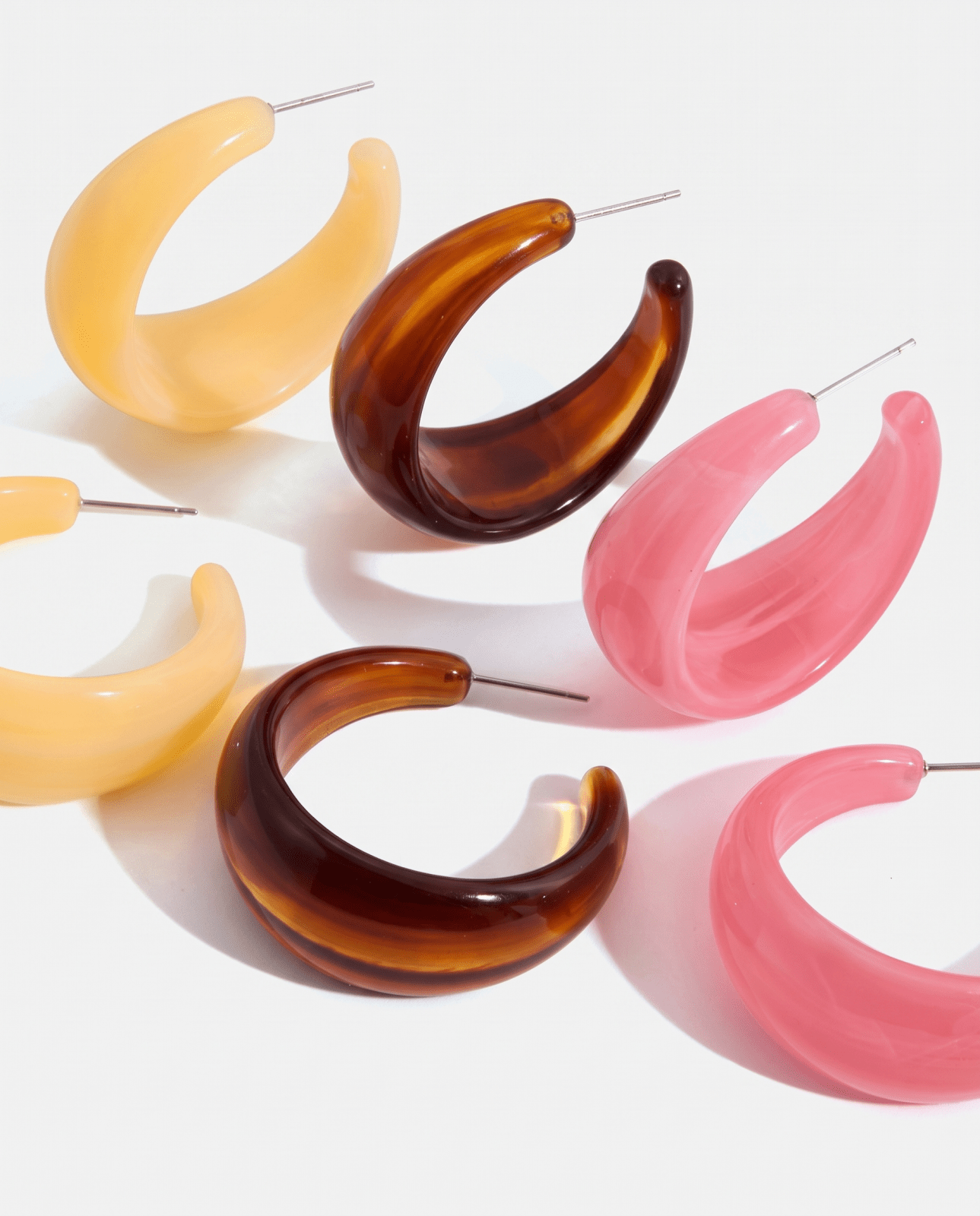 Amira - Resin hoop earrings - Stainless steel - Opulaire - WATERPROOF jewelry - 