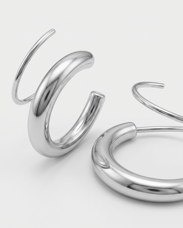 Apollo - Dainty double hoop earrings - Stainless steel - Opulaire - WATERPROOF jewelry - 