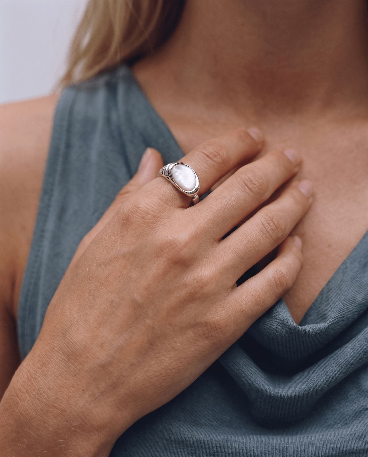 Aurora - Open stone ring - Stainless steel - Opulaire - WATERPROOF jewelry - EU 54 -