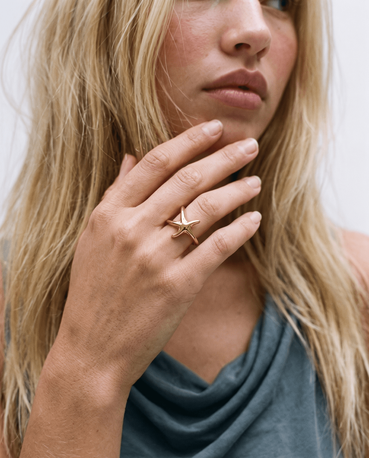 Ayla - Adjustable star ring - Stainless steel - Opulaire - WATERPROOF jewelry - Adjustable -