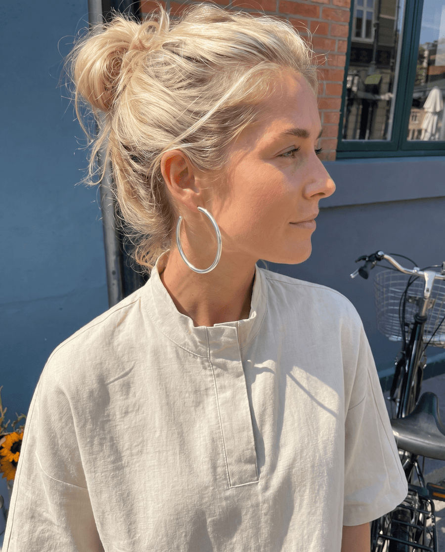 Britney - Open hoop earrings - Stainless steel