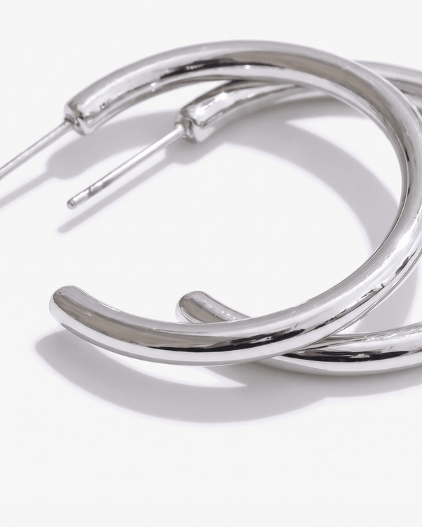 Britney - Open hoop earrings - Stainless steel - Opulaire - WATERPROOF jewelry - 
