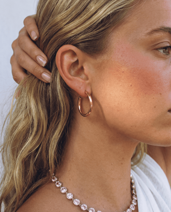 Britney - Open hoop earrings - Stainless steel - Opulaire - WATERPROOF jewelry - 