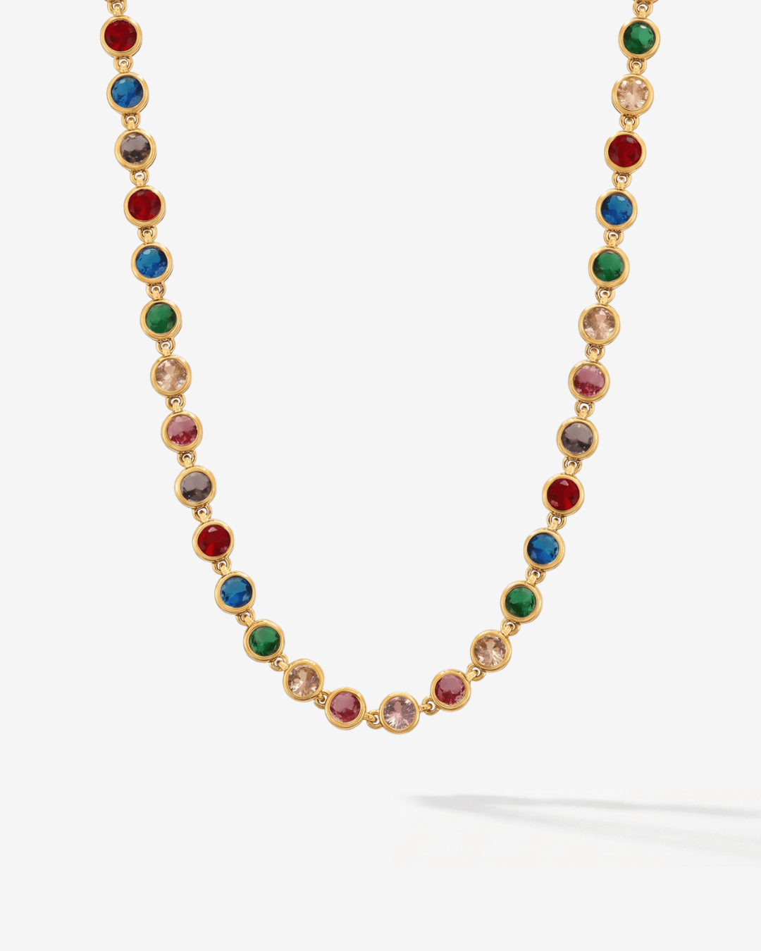 Daisy - Bezel tennis Necklace - Stainless steel - Opulaire - WATERPROOF jewelry - 