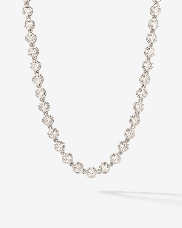 Daisy - Bezel tennis Necklace - Stainless steel - Opulaire - WATERPROOF jewelry - 