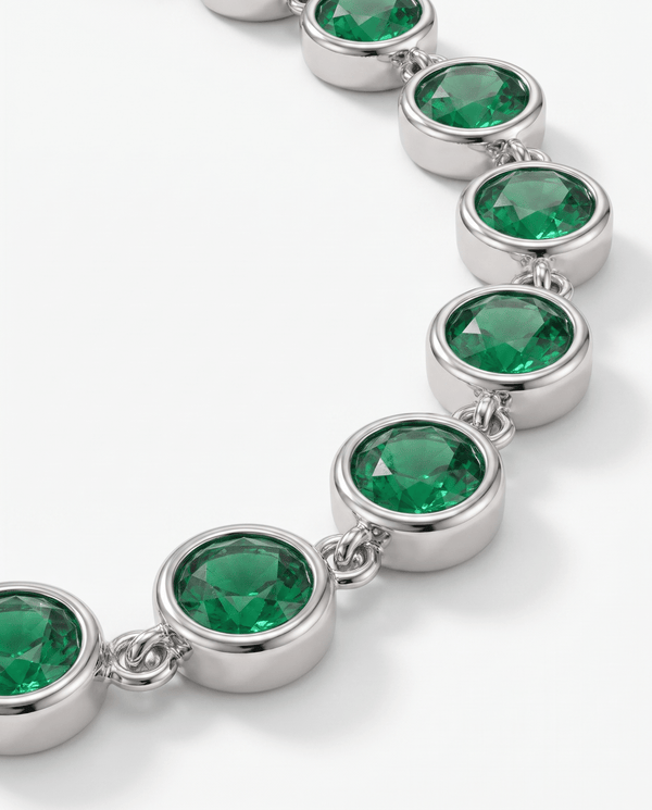 Daisy - Bezel tennis Necklace - Stainless steel - Opulaire - WATERPROOF jewelry - 