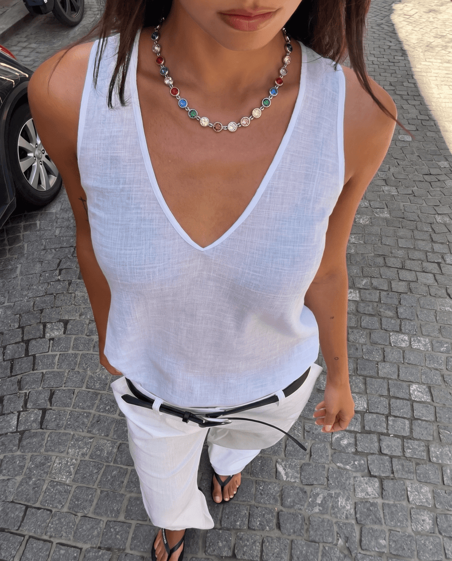 Daisy - Bezel tennis Necklace - Stainless steel