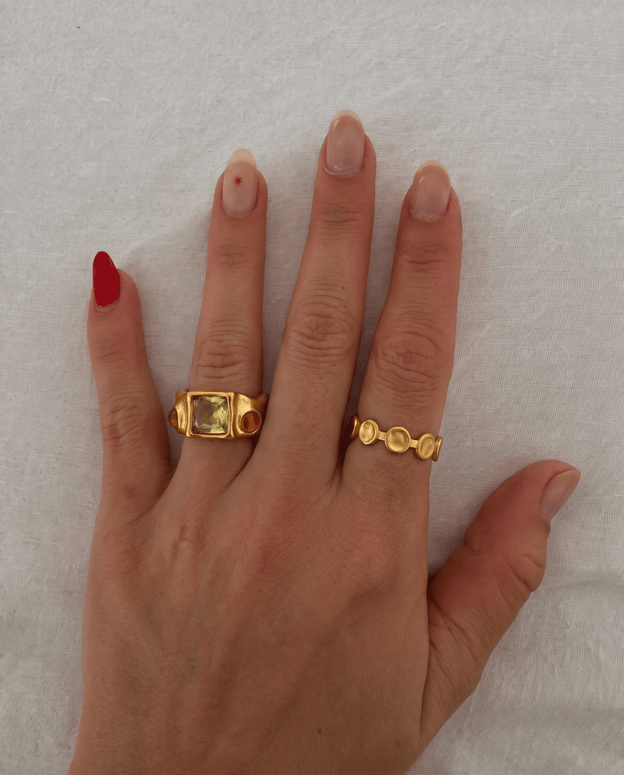 Emma - Chunky stone ring - Stainless steel