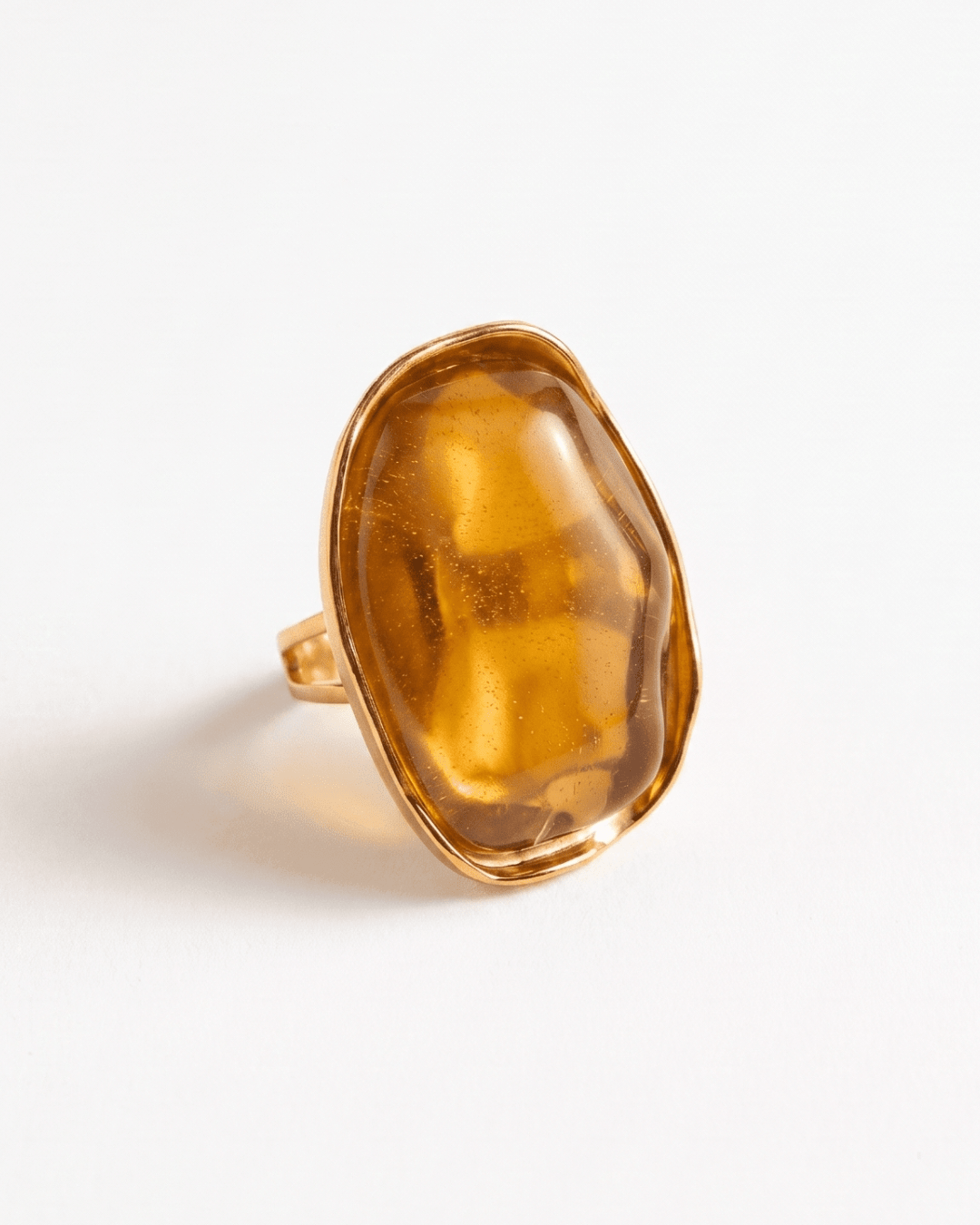 Fudge - Big stone ring - Stainless steel - Opulaire - WATERPROOF jewelry - Adjustable -