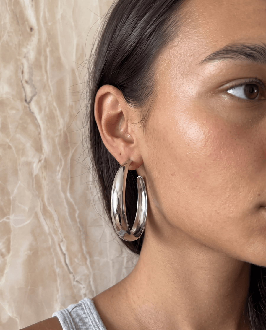Gianna - Open hoop earrings - Stainless steel