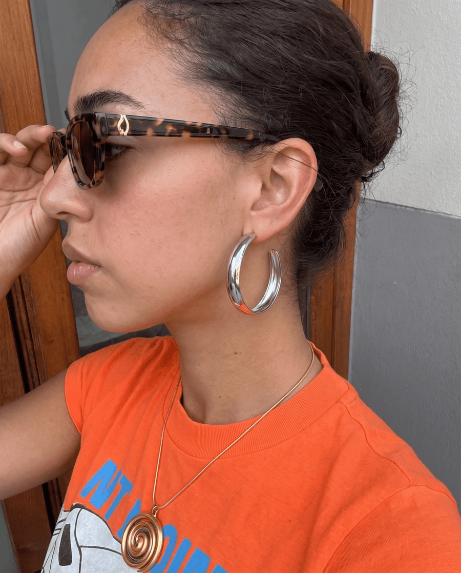 Gianna - Open hoop earrings - Stainless steel