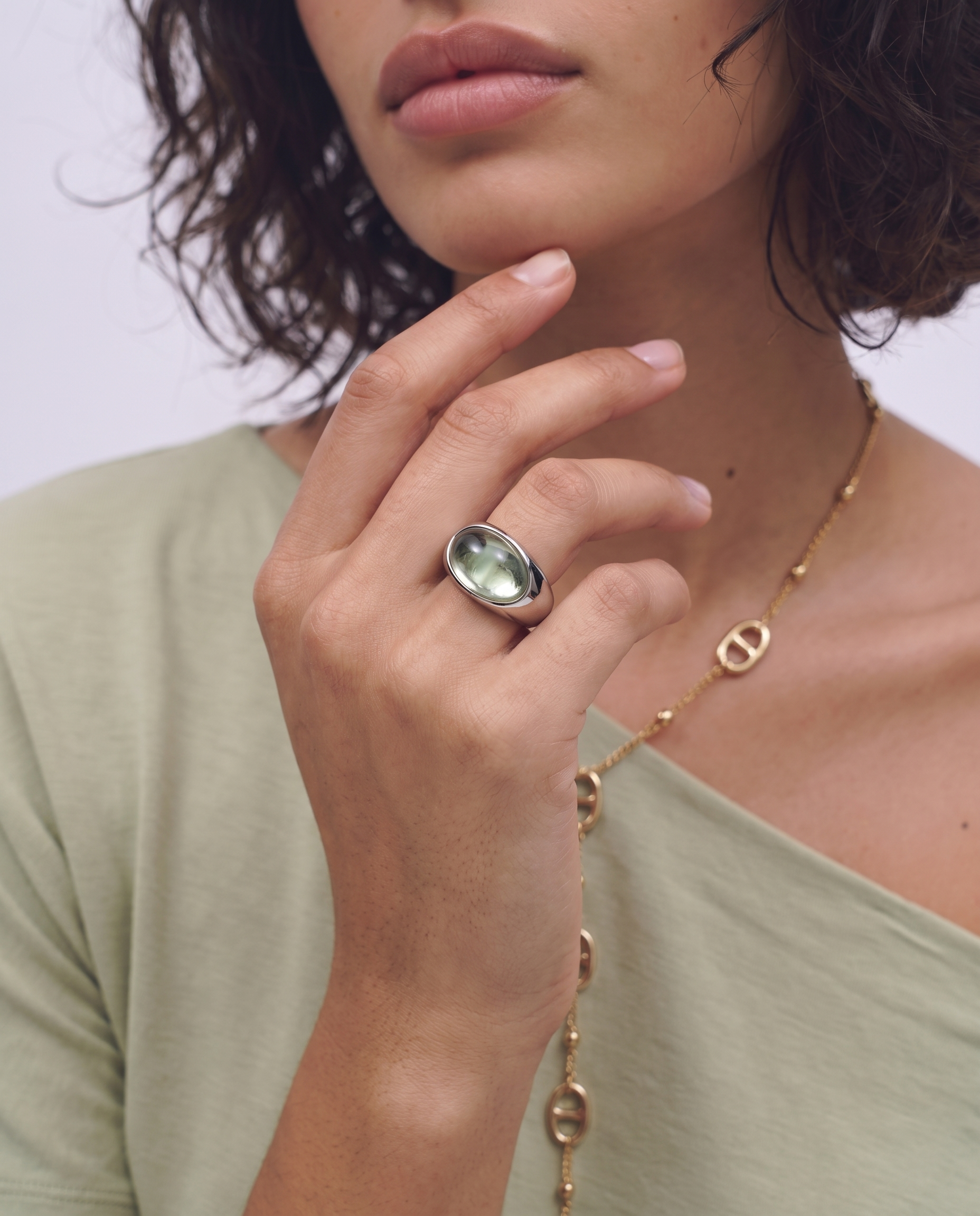 Forlì - Chunky cabochon dome ring - Stainless steel