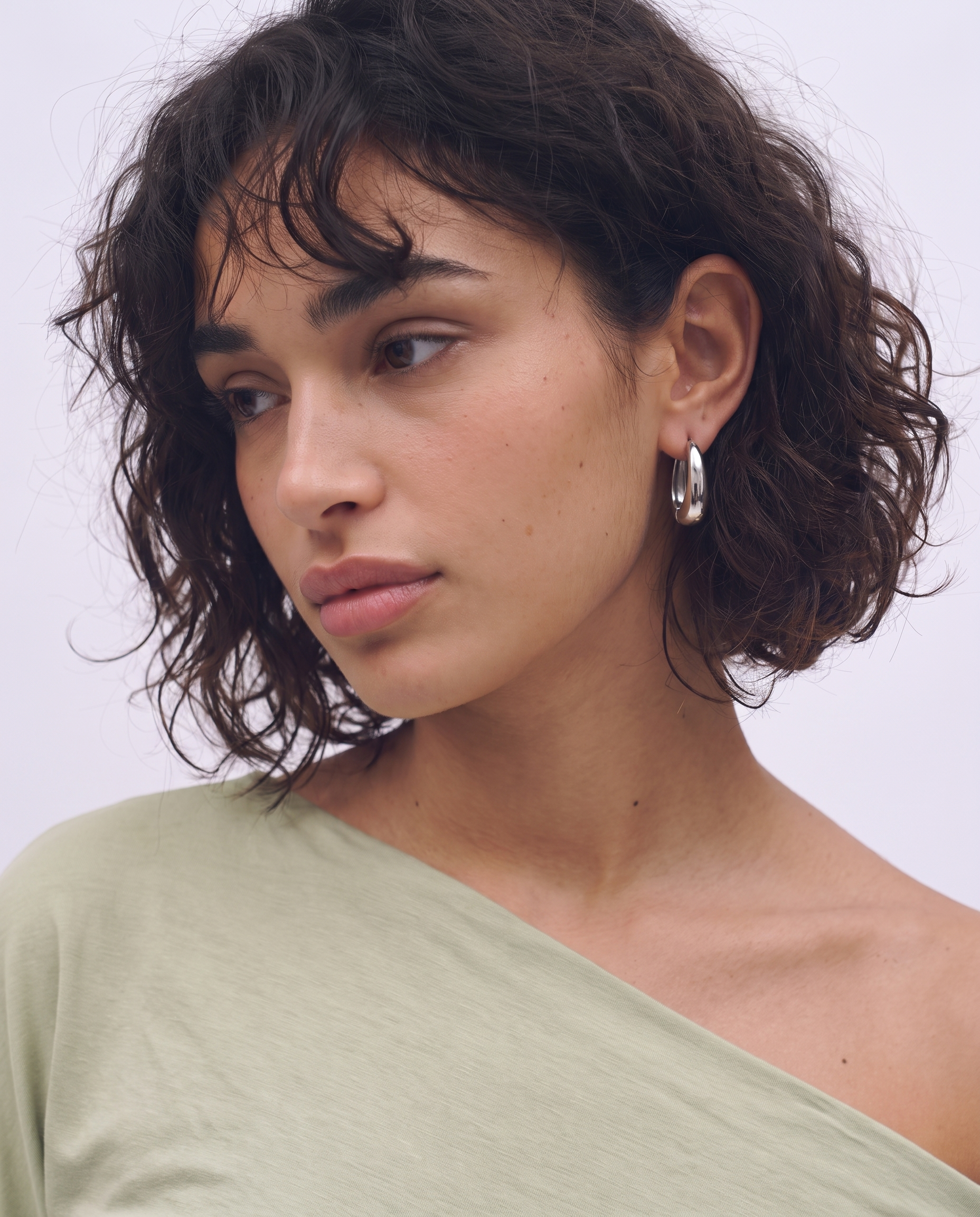 Zianne - Oval hoop earrings - Stainless steel