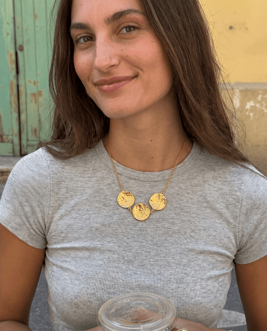 July - Greek coin necklace - Stainless steel