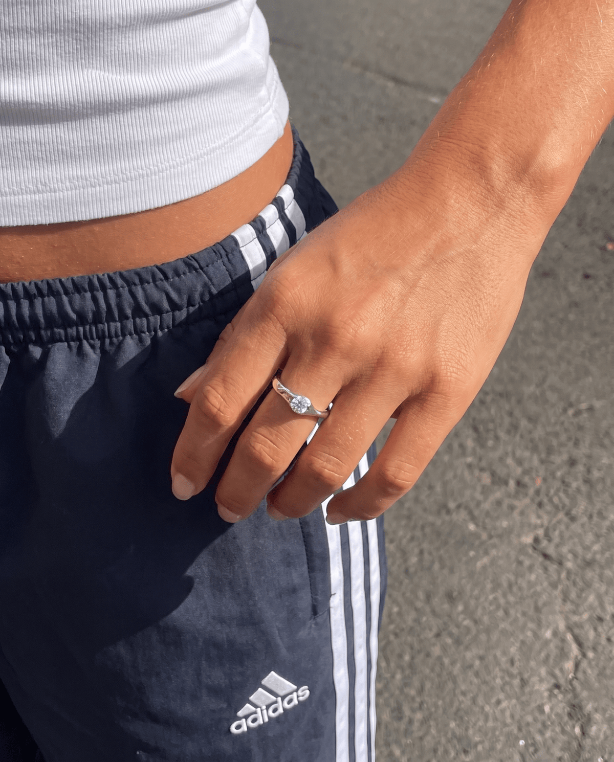 Kim - Dainty solitaire ring - Stainless steel - Opulaire - WATERPROOF jewelry - EU 52 -