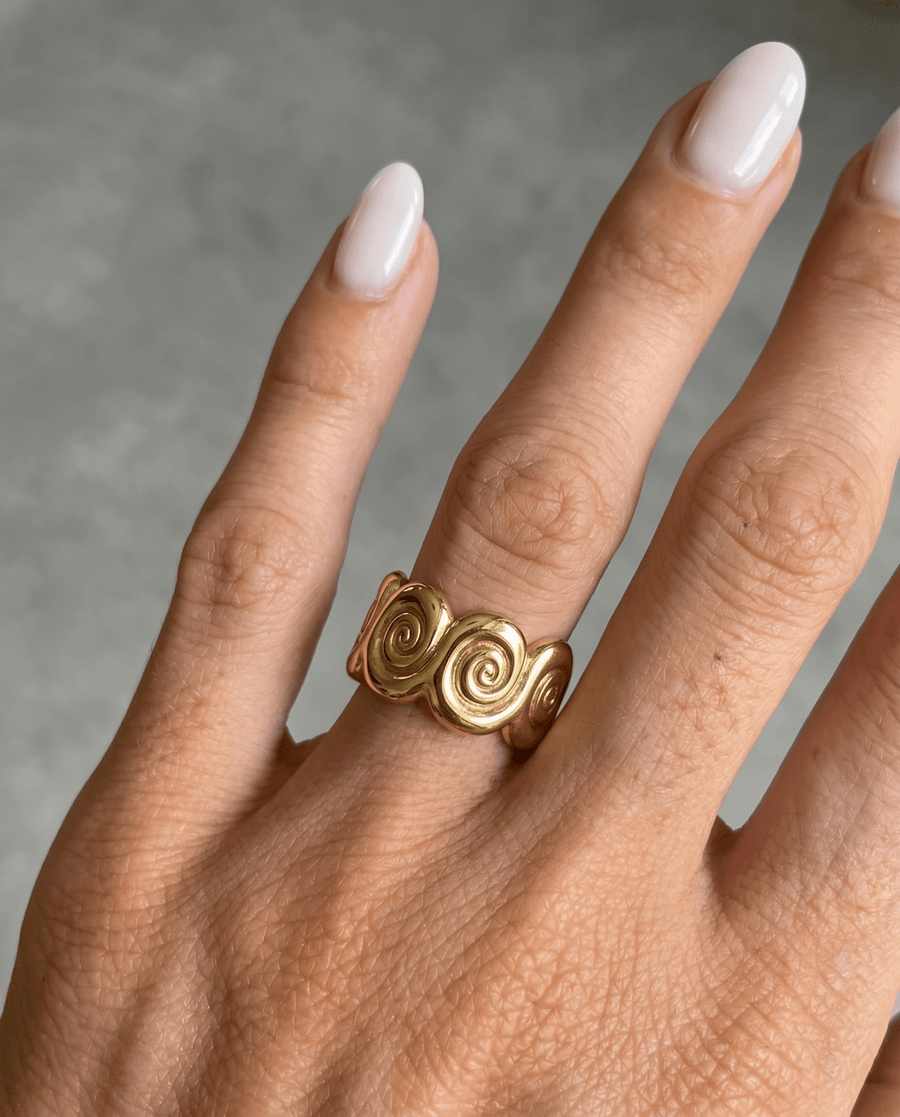 Leila - Twirl open ring - Stainless steel