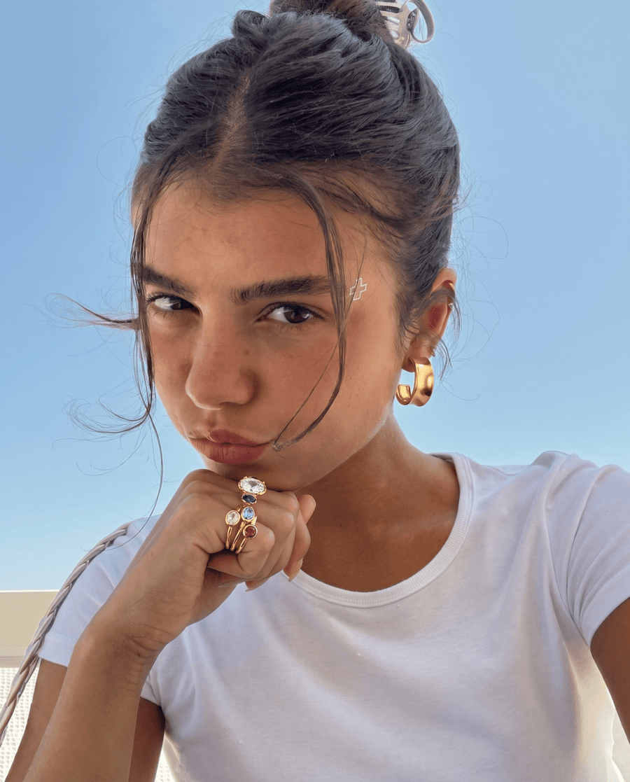 Lina - Three stone ring - Stainless steel