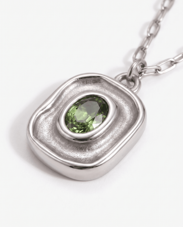 Lise - Green stone necklace - Stainless steel - Opulaire - WATERPROOF jewelry - 