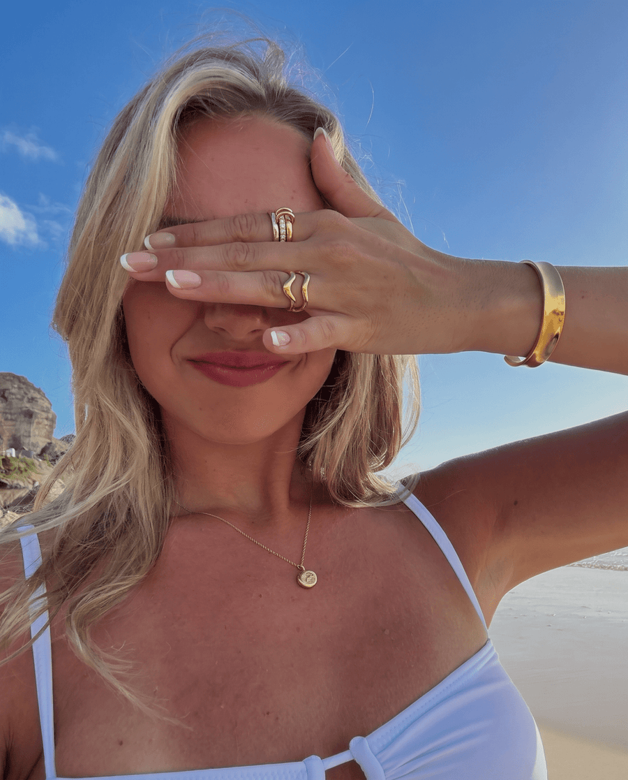Nella - Stacked stone ring - Stainless steel
