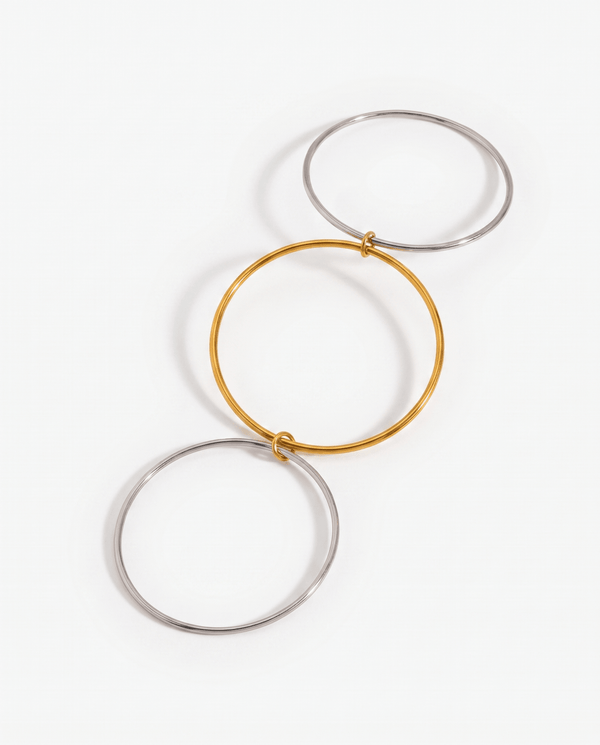 Nella - Stacked bangle bracelet - Stainless steel - Opulaire - WATERPROOF jewelry - 