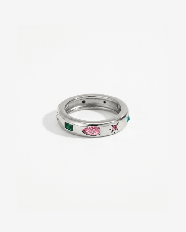 Nubia - Rainbow band ring - Stainless steel - Opulaire - WATERPROOF jewelry - EU 52 -