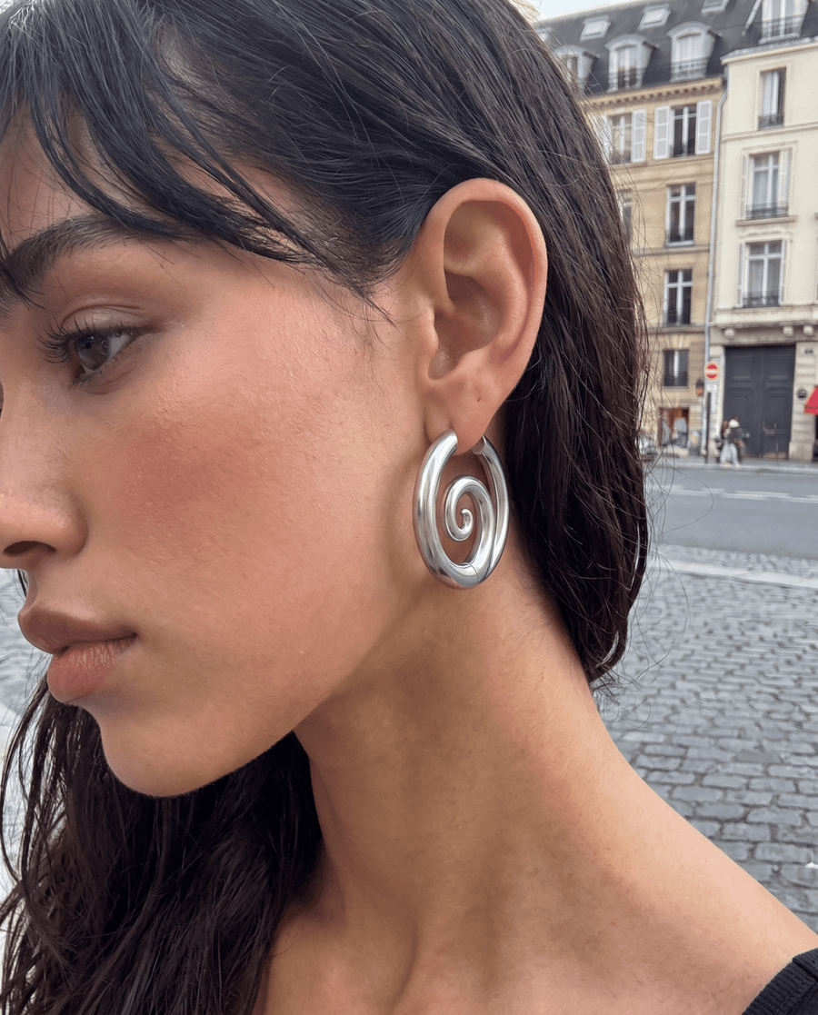 Portici - Twirl hoop earrings - Stainless steel