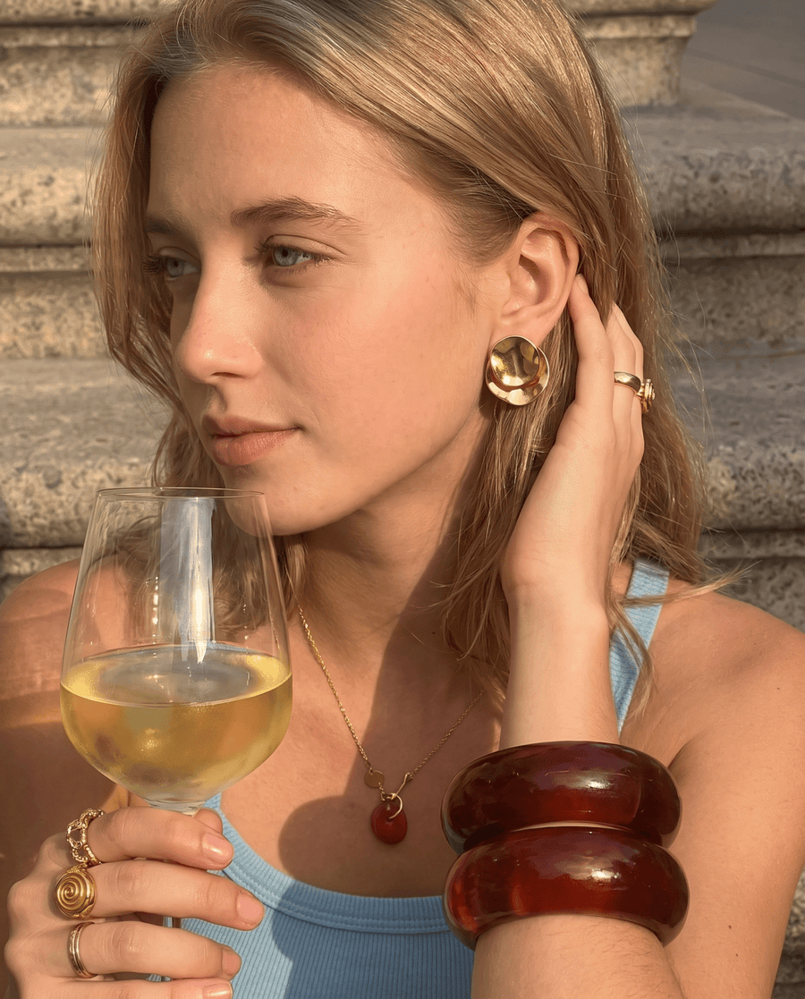 Sade - Statement stud earrings - Stainless steel