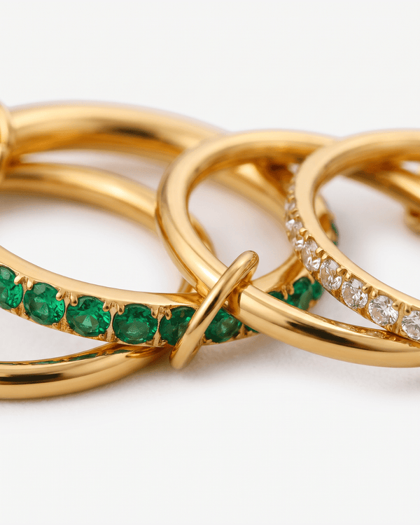 Stella - Stacked stone ring - Stainless steel - Opulaire - WATERPROOF jewelry - EU 52 -