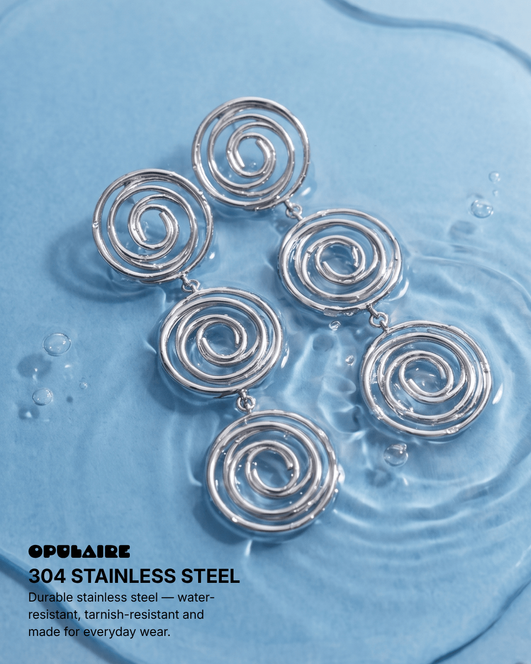Twirl earrings - Opulaire - WATERPROOF jewelry - 