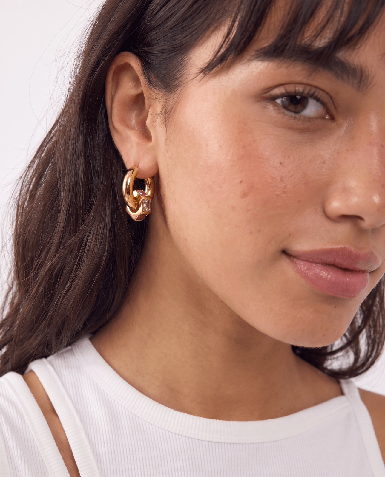Ziva - Chunky huggie hoop earrings - Stainless steel - Opulaire - WATERPROOF jewelry - 